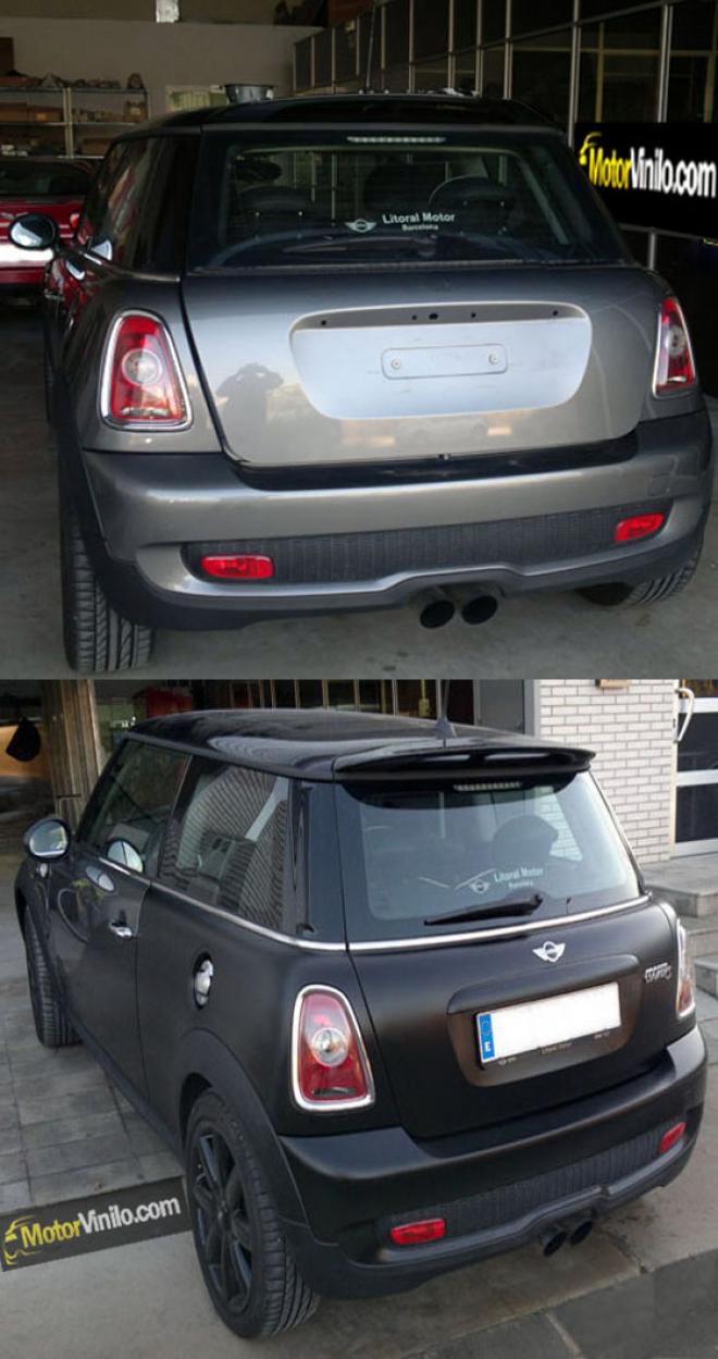 Mini Cooper Antes y Después del Forrado Integral