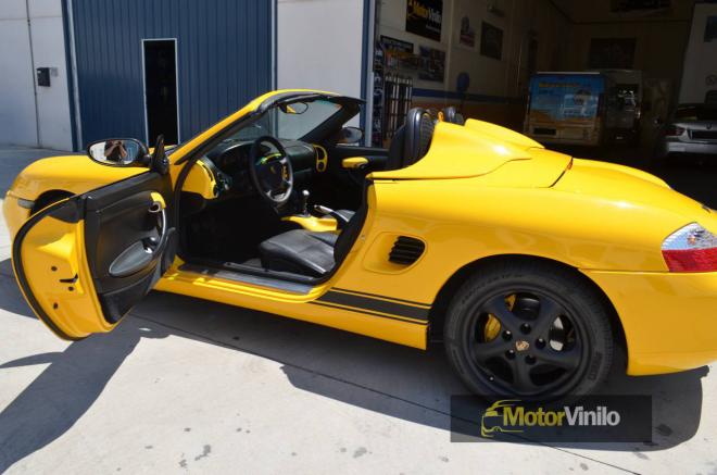 porsche vinilo integral amarillo detalles interior