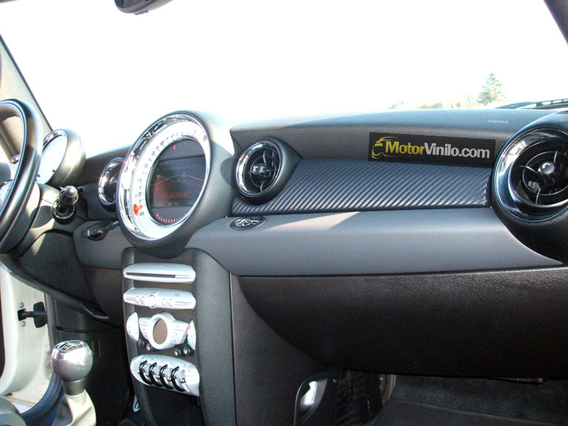 mini cooper interior carbono vinilo