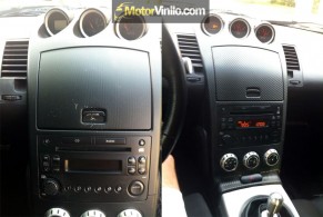 Antes y Después Interior Nissan Z350 en Vinilo Carbono