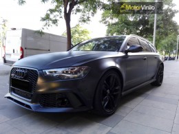 Audi RS6 vinilado Negro satinado y carbono brillo