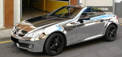 Mercedes Benz SLK AMG vinilado cromado Plata