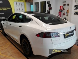 Tesla Model S 75 vinilado Blanco brillo