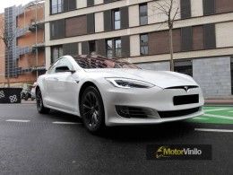 Tesla Model S 75 vinilado Blanco brillo