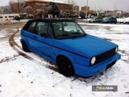 vw golf vinilo azul intenso detalles carbono